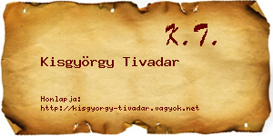 Kisgyörgy Tivadar névjegykártya